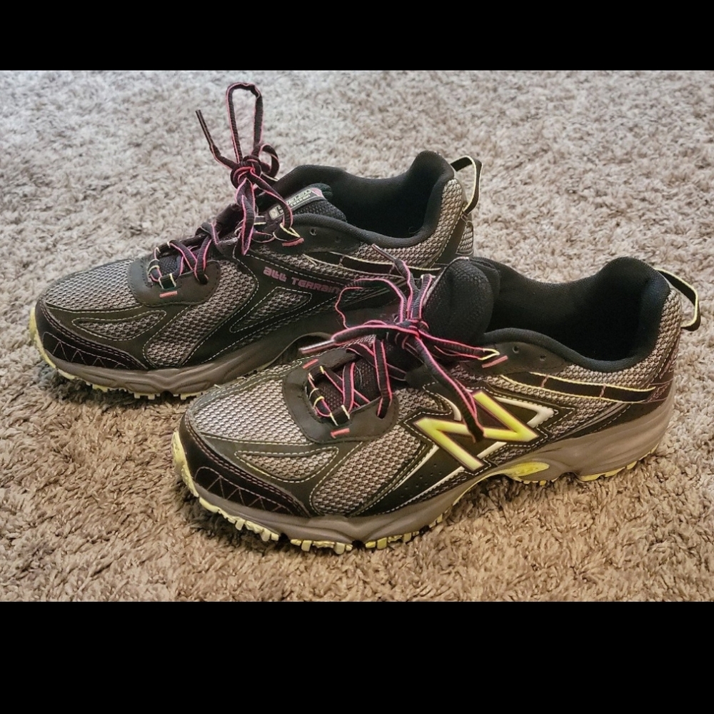 New Balance Women's Athletic Trail Shoes in Gray, Black & Yellow